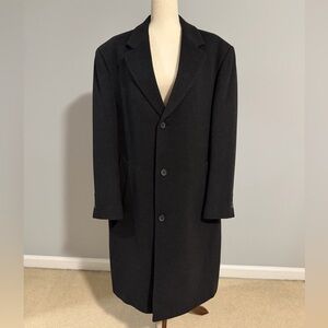 Chaps Men's Black Wool Overcoat